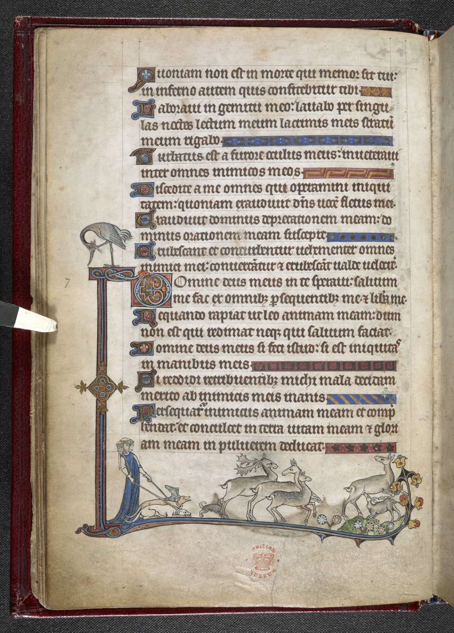 Psaume avec extension marginale formant une bordure partielle, c.1284-1316 - English School