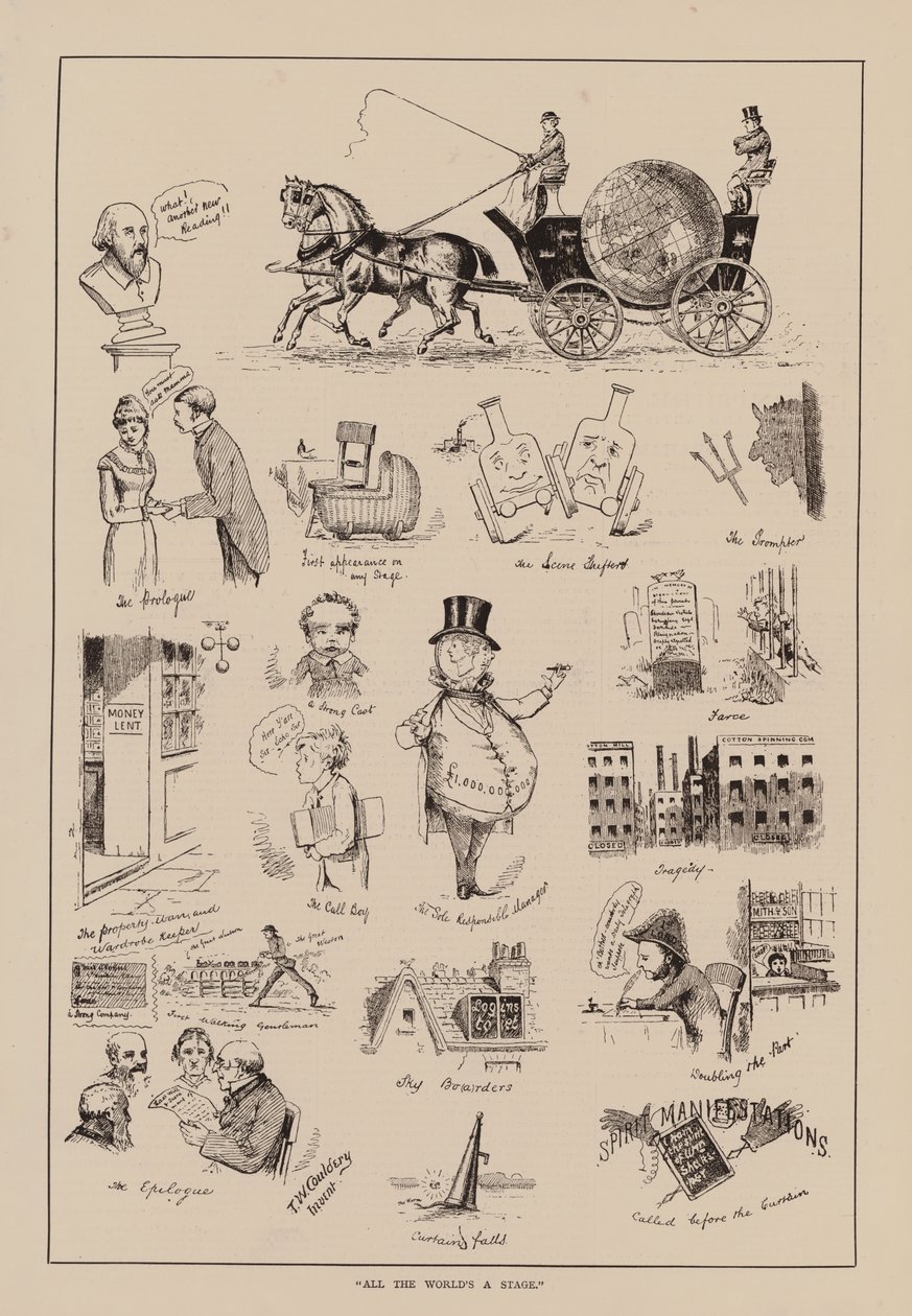 "Le monde entier est une scène" (gravure) - English School