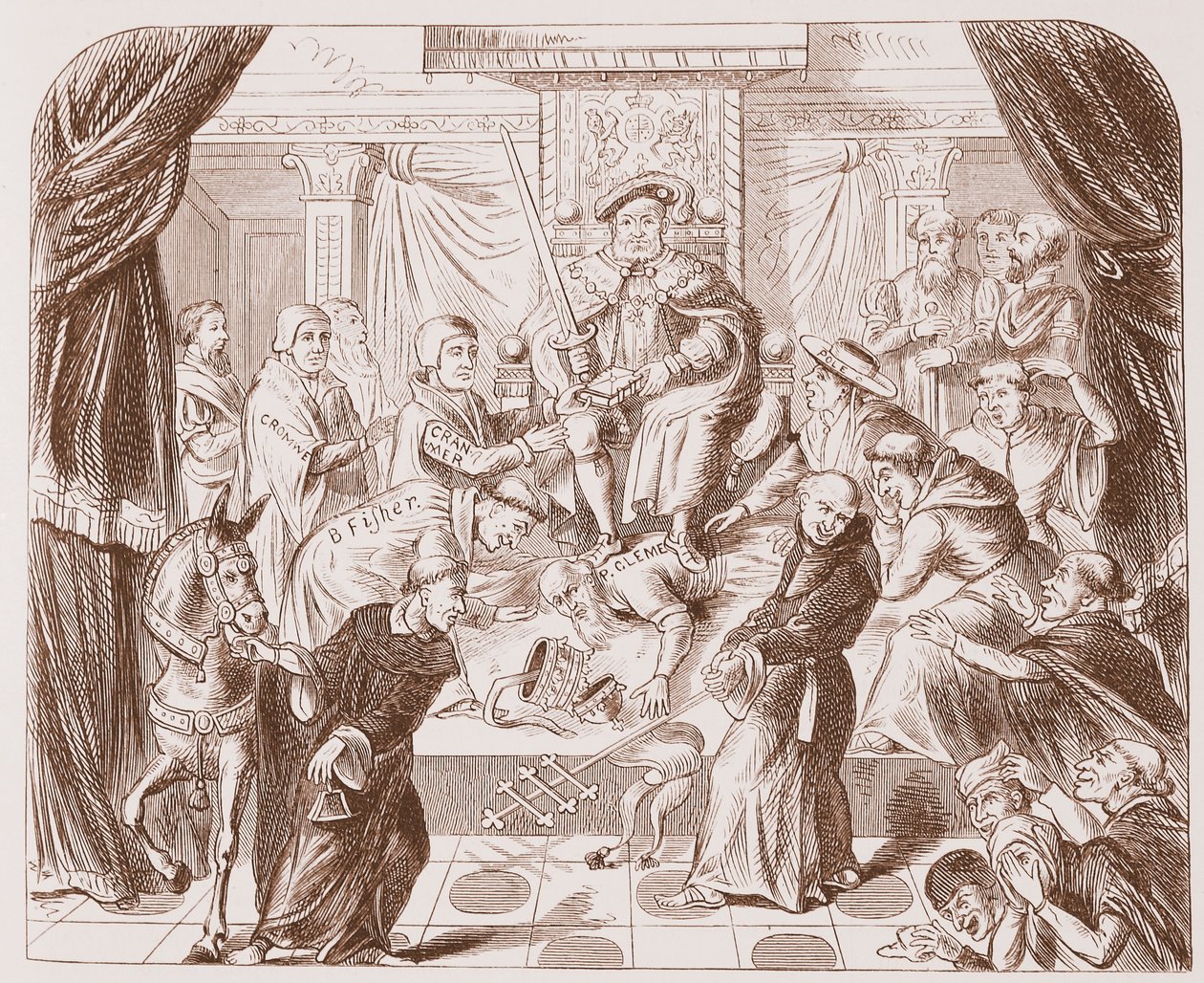 Image allégorique de Henri VIII piétinant le pape Clément, d