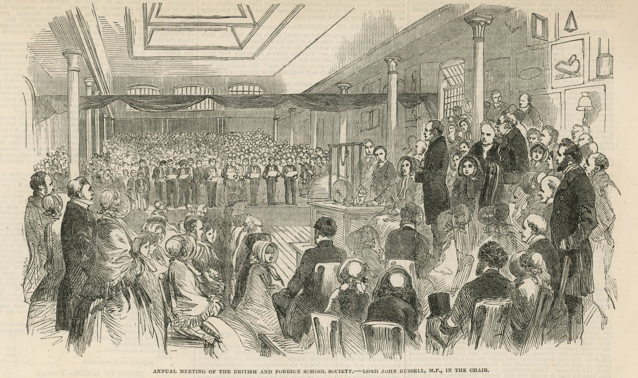 Réunion annuelle de la British and Foreign School Society (gravure) - English School
