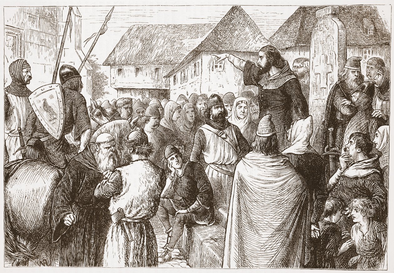 Arnold de Brescia prêchant, illustration de L