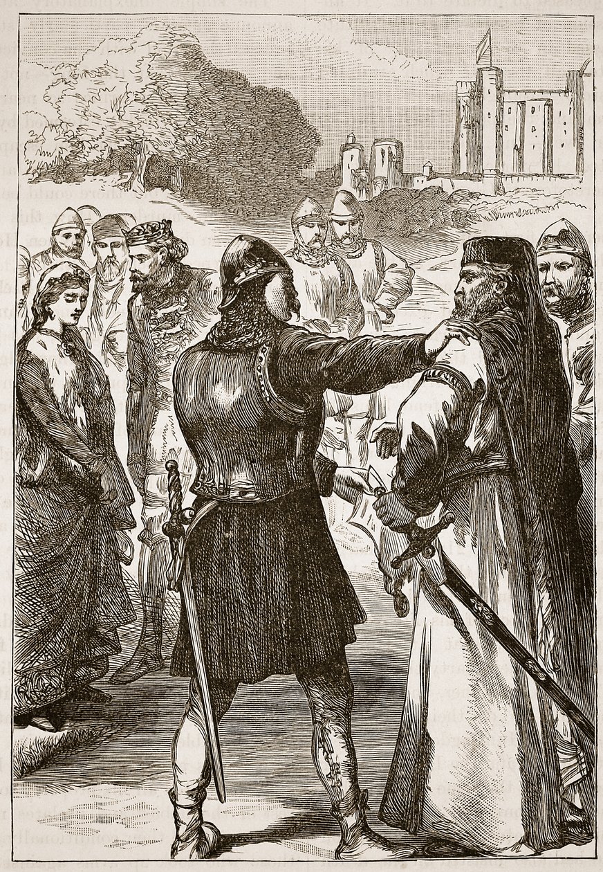 Arrestation du duc de Gloucester, illustration de Cassells Illustrated History of England - English School