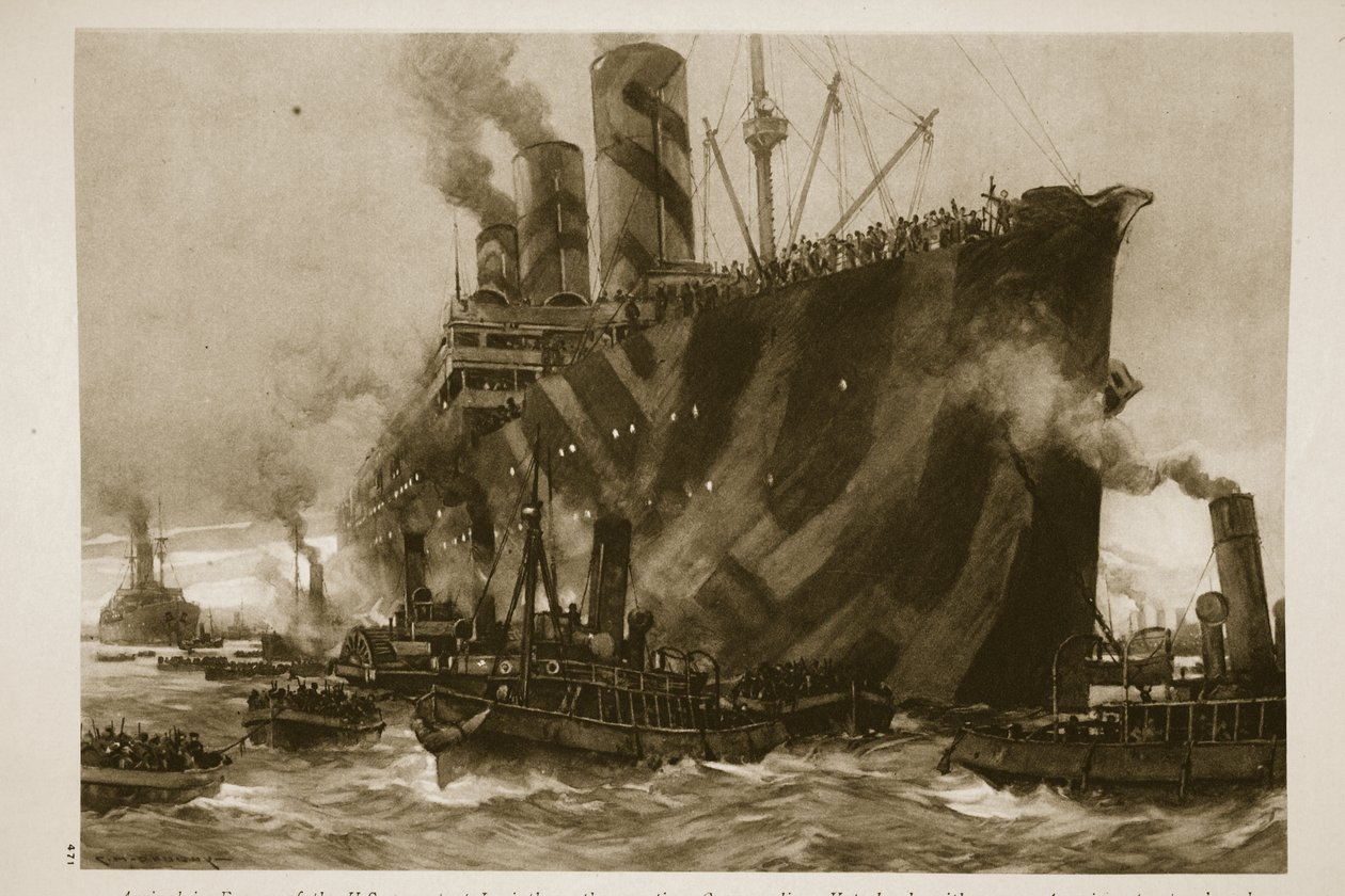 Arrivée en France du transport américain Leviathan, l