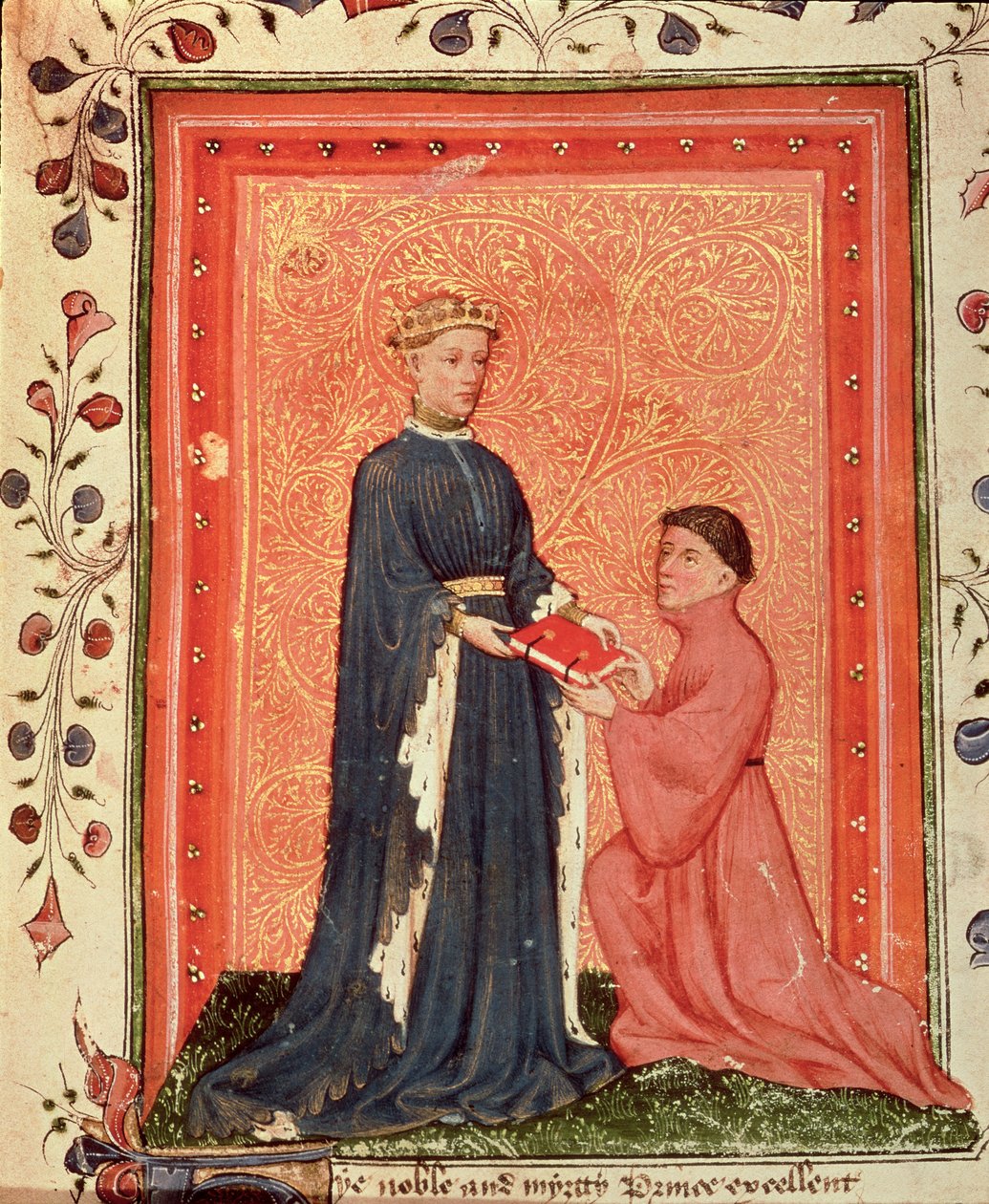 Thomas Hoccleve présentant son livre 