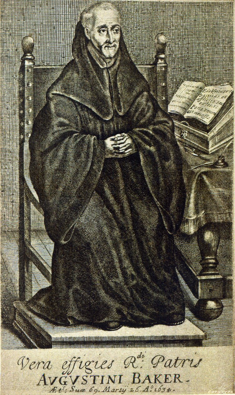 Augustini Baker, frontispice de Holy Wisdom, imprimé en 1634 - English School