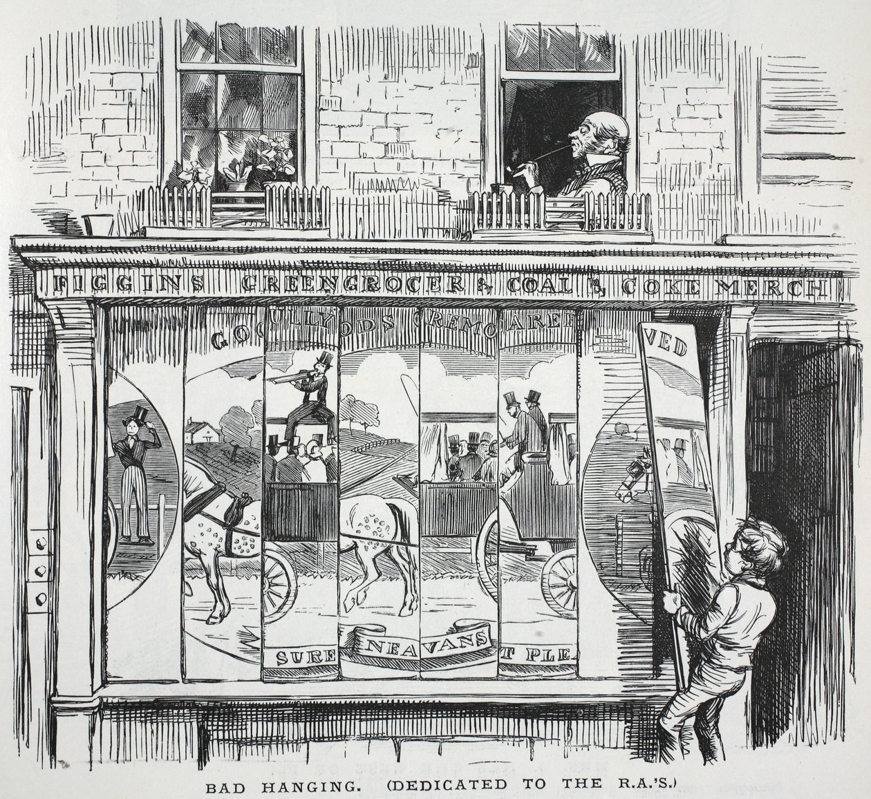 Mauvais accrochage (dédié aux R.A.s), illustration de Punch - English School