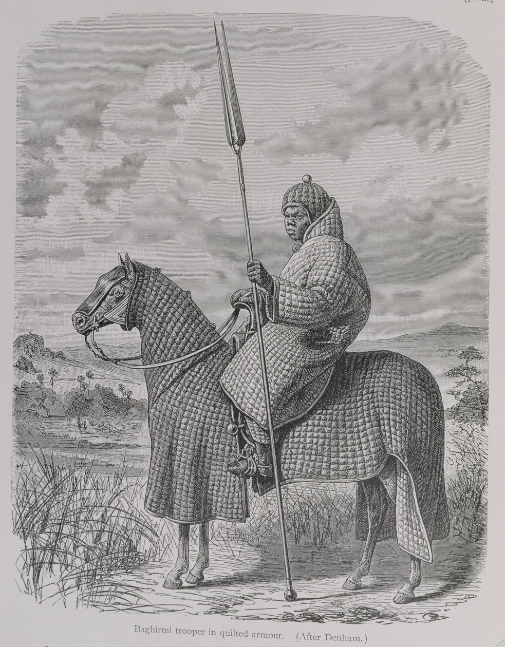 Cavalier Baghirmi en armure matelassée, de 