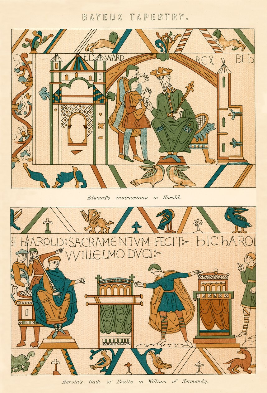 Bayeux Tapestry (colour litho) - English School