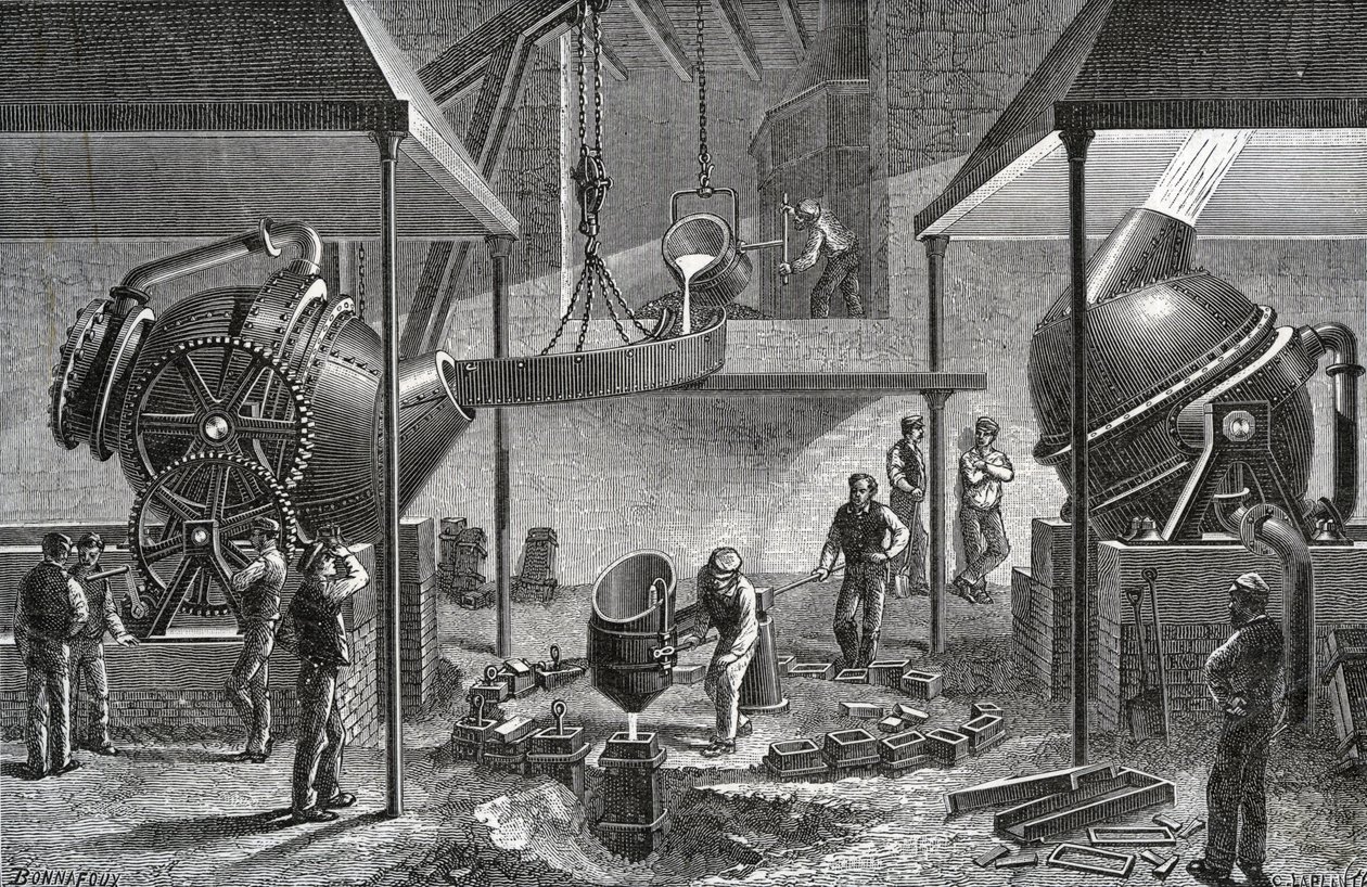 Procédé Bessemer, aciérie, Sheffield - English School