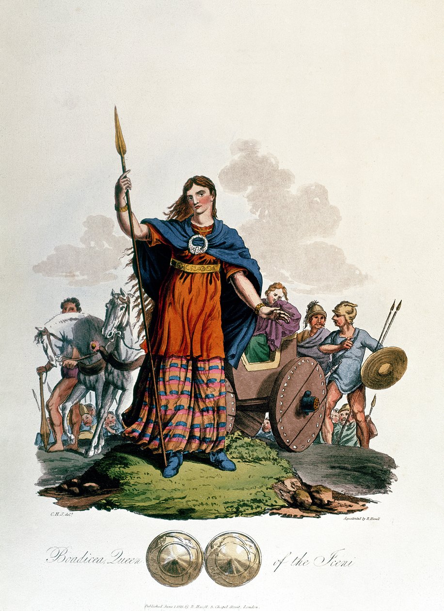 Boadicée, reine des Iceni, conçue par C.H.S., gravée par Richard Havell l