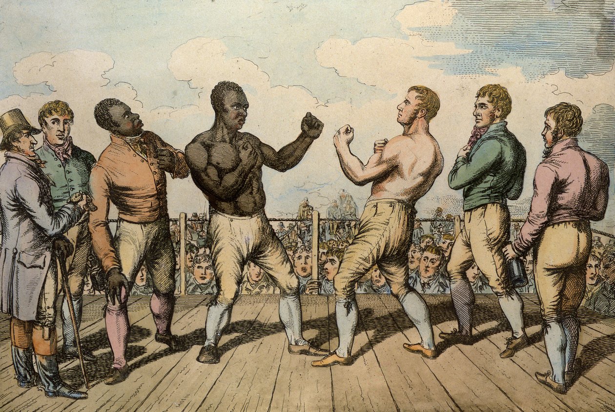 Match de boxe entre Cribb (1781-1848) et Molineaux (d.1818) à Thistleton Gap, Rutland, 1811 - English School
