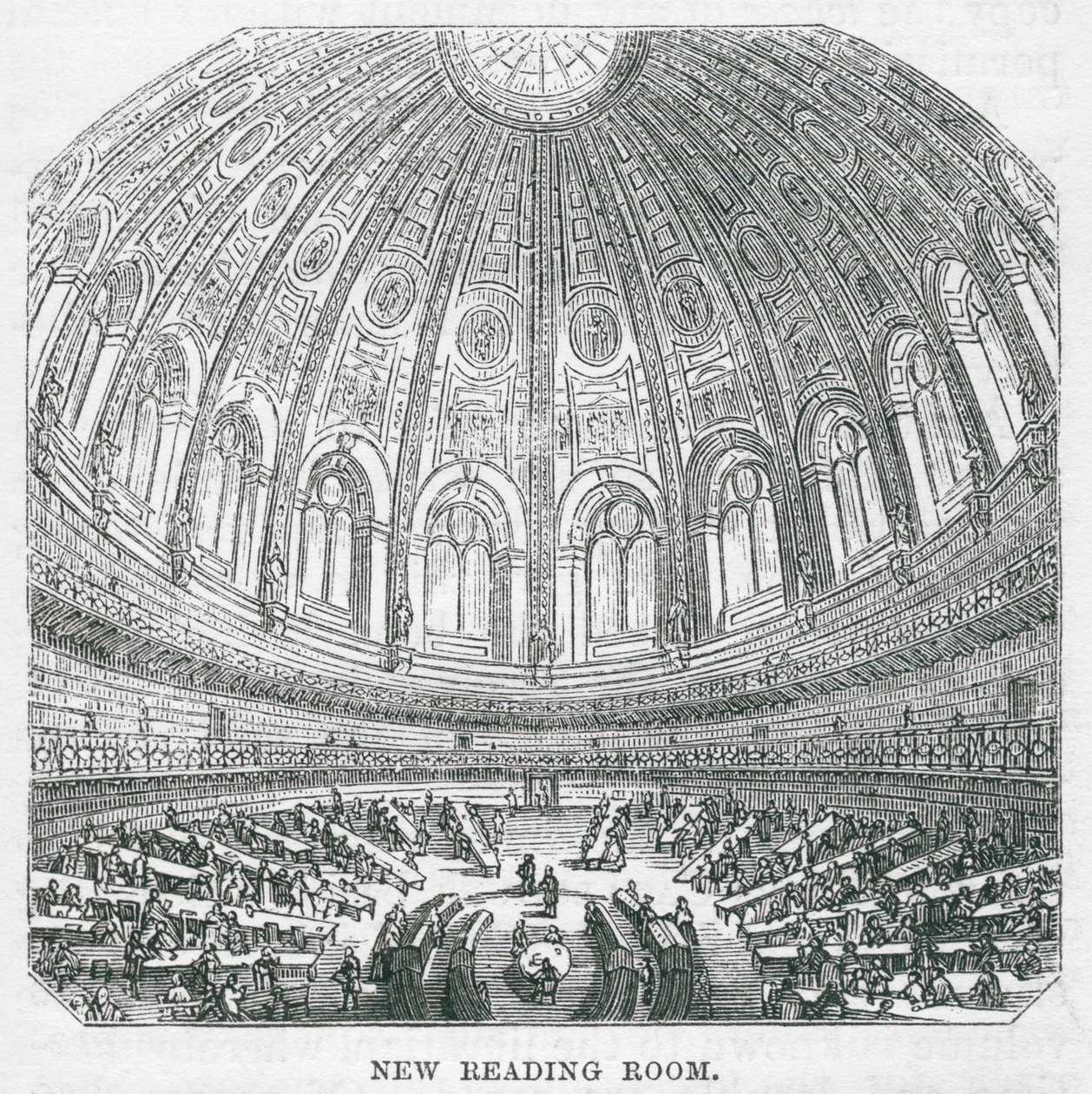 British Museum : Nouvelle salle de lecture (gravure) - English School