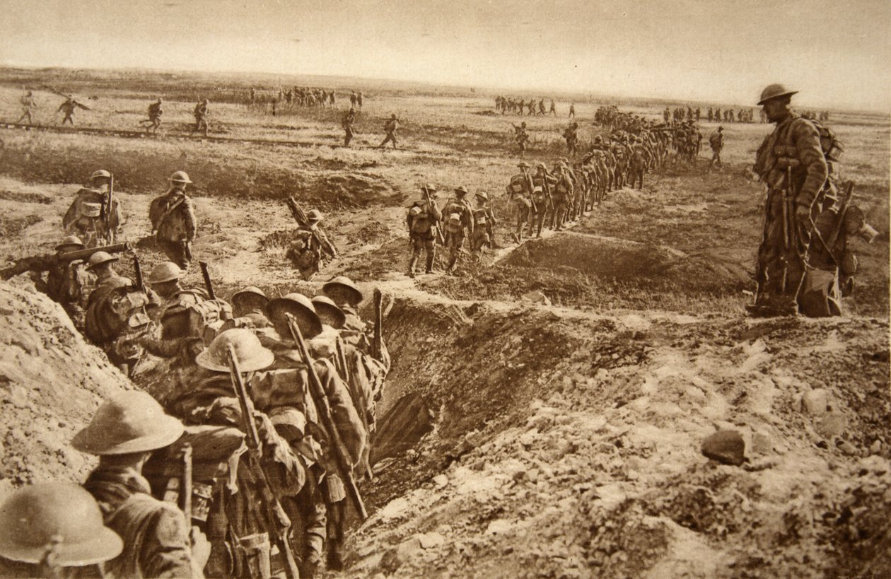 Infanterie britannique avançant dans l