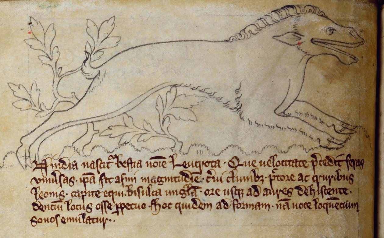 CCA-LitMs/D/10 fol. 3v Leucrota, du Bestiaire - English School