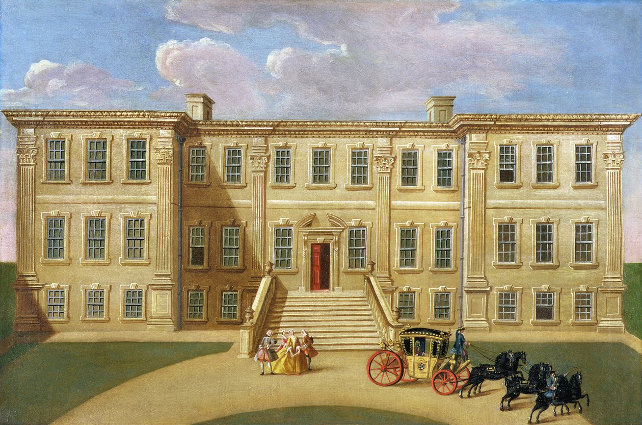 Calke Hall, Derbyshire, le siège de Sir Henry Harpur, baronnet, vers 1734 - English School