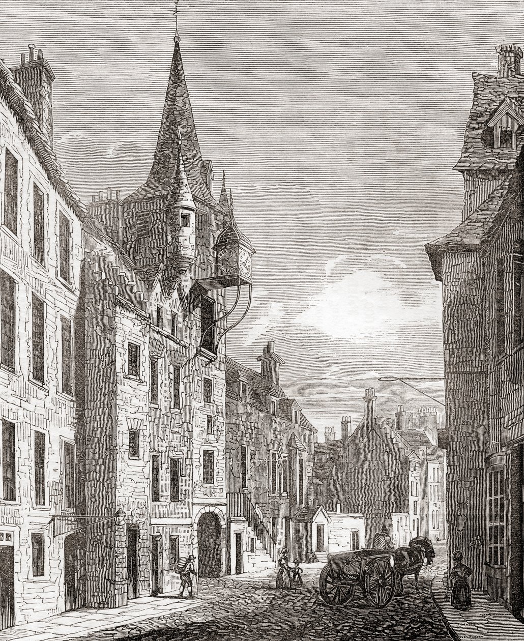 Prison de Canongate, Édimbourg, Écosse, de Old England: A Pictorial Museum, pub. 1847 - English School