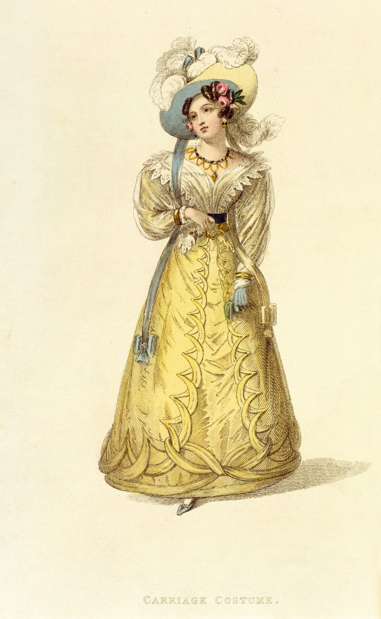 Costume de voiture, planche de mode du Repository of Arts d