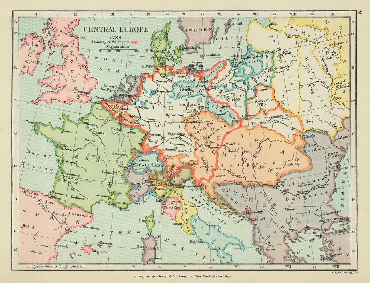 Europe centrale (lithographie couleur) - English School