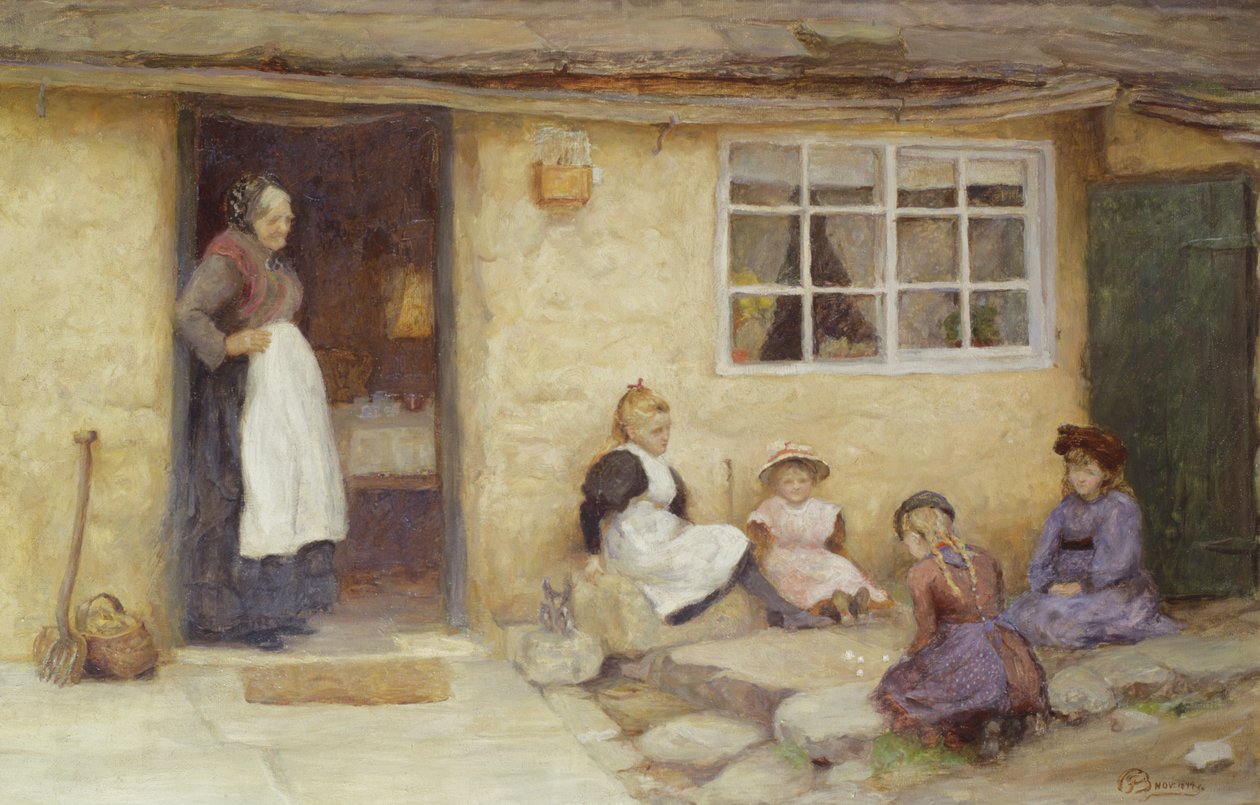 Enfants jouant aux dés près d