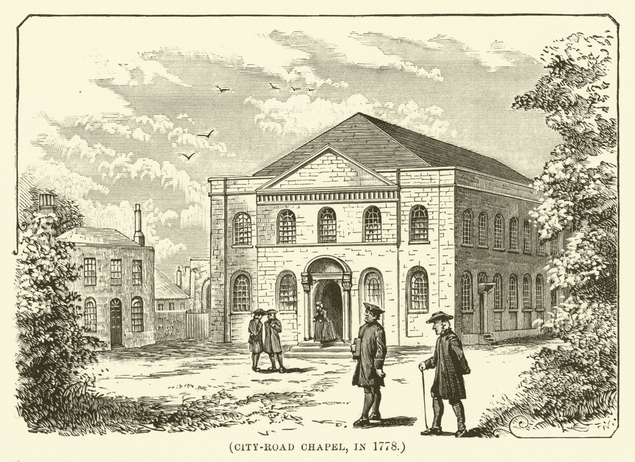 Chapelle de City-Road, en 1778 (gravure) - English School