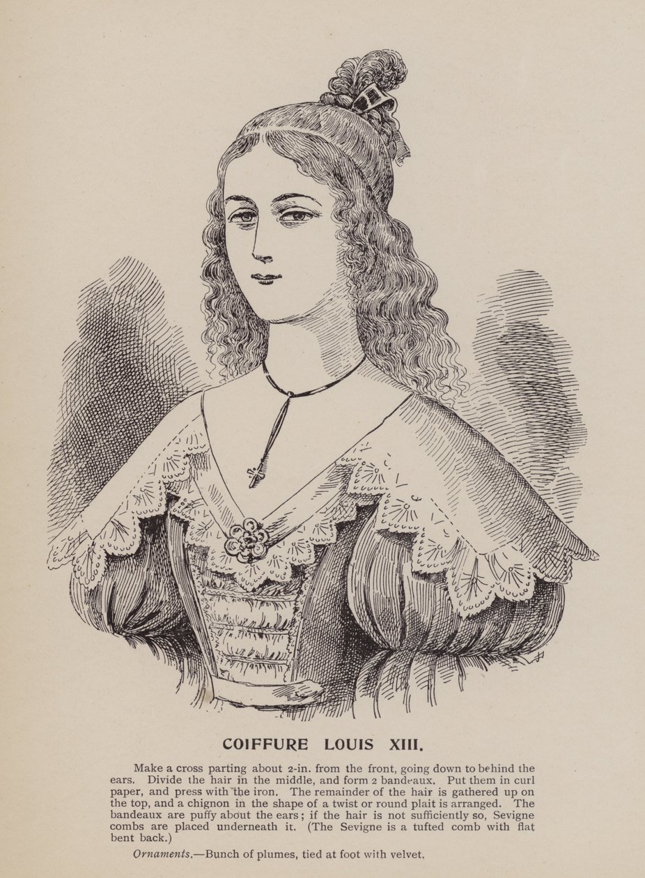 Coiffure Louis XIII (engraving) - English School