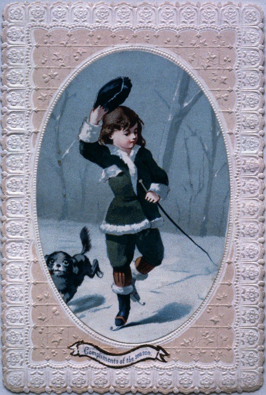 Compliments de la saison, carte de Noël victorienne - English School