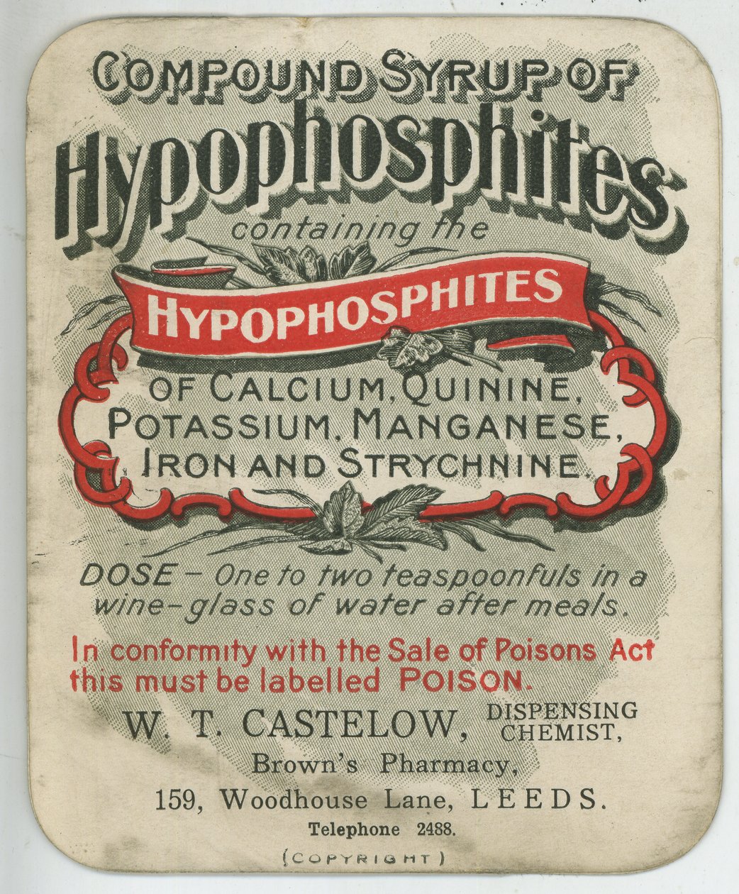 Étiquette de Sirop Composé d