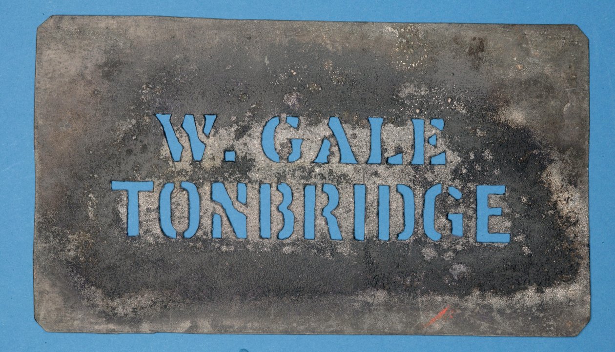 Pochoir en cuivre de W. Gale, Tonbridge - English School
