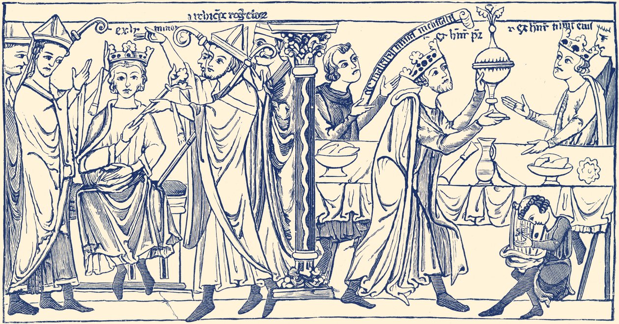 Couronnement du jeune roi Henri, extrait de "A Short History of the English People" (Une brève histoire du peuple anglais) - English School