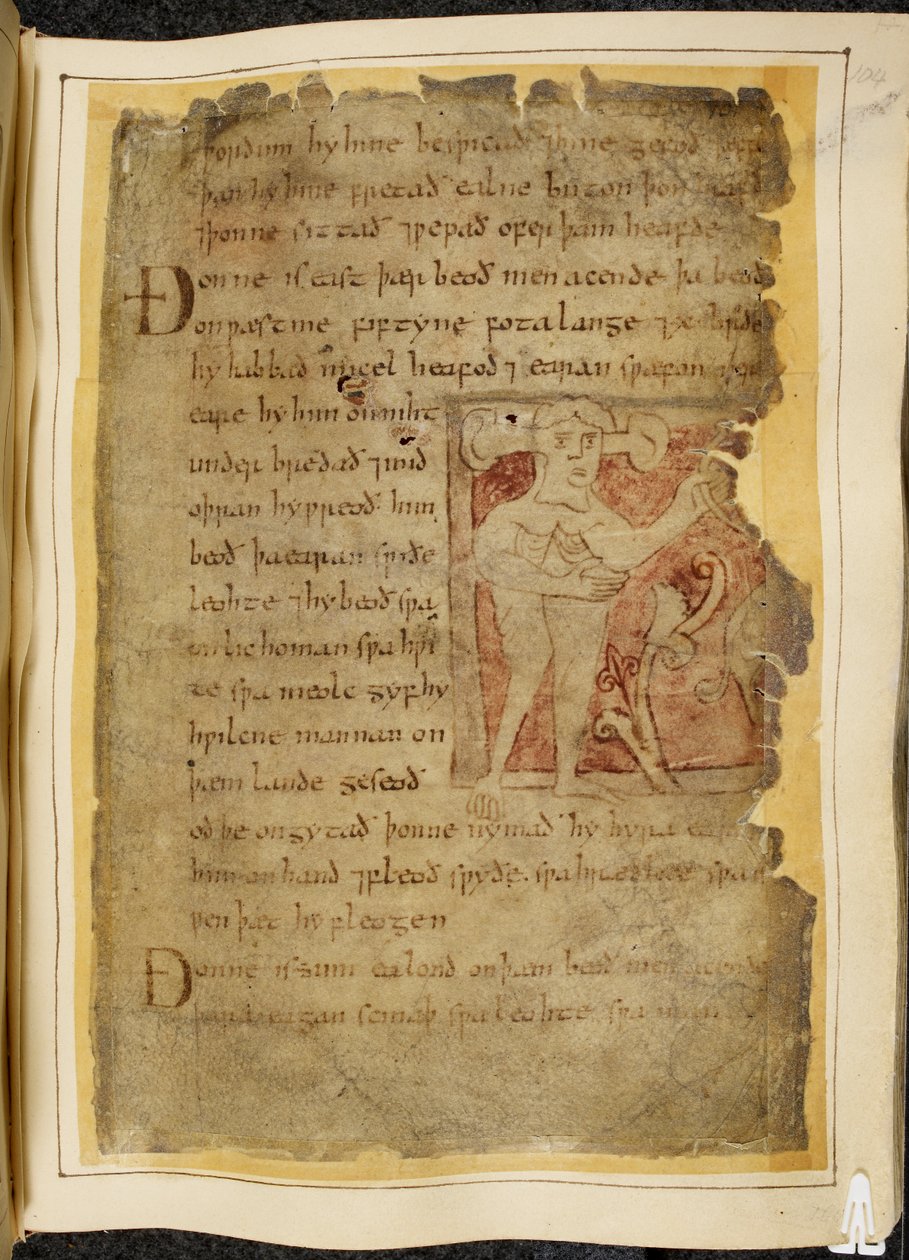 Cotton Vitellius A. XV f.104r, Un panotii, c