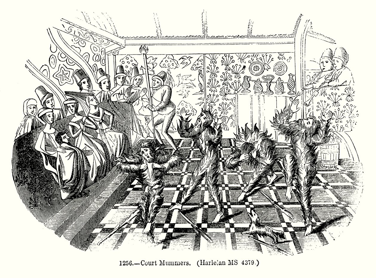 Les marionnettes de la cour (gravure) - English School