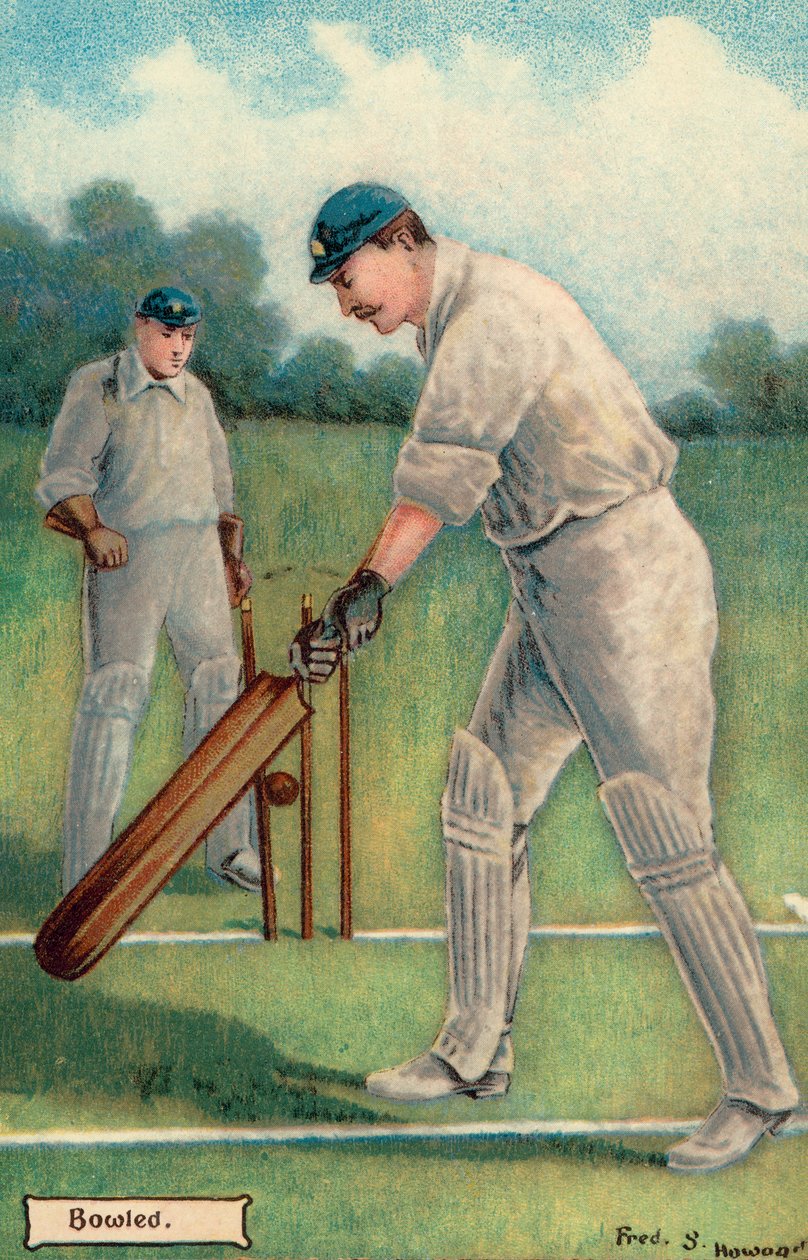 Cricket : Bowled (lithographie couleur) - English School