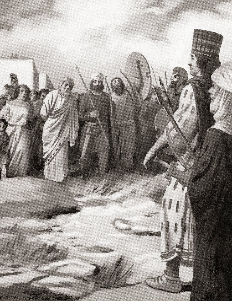 Crésus de Lydie conduit devant Cyrus le Grand lors de la capture de Sardes, vers 546 av. J.-C., tiré de l