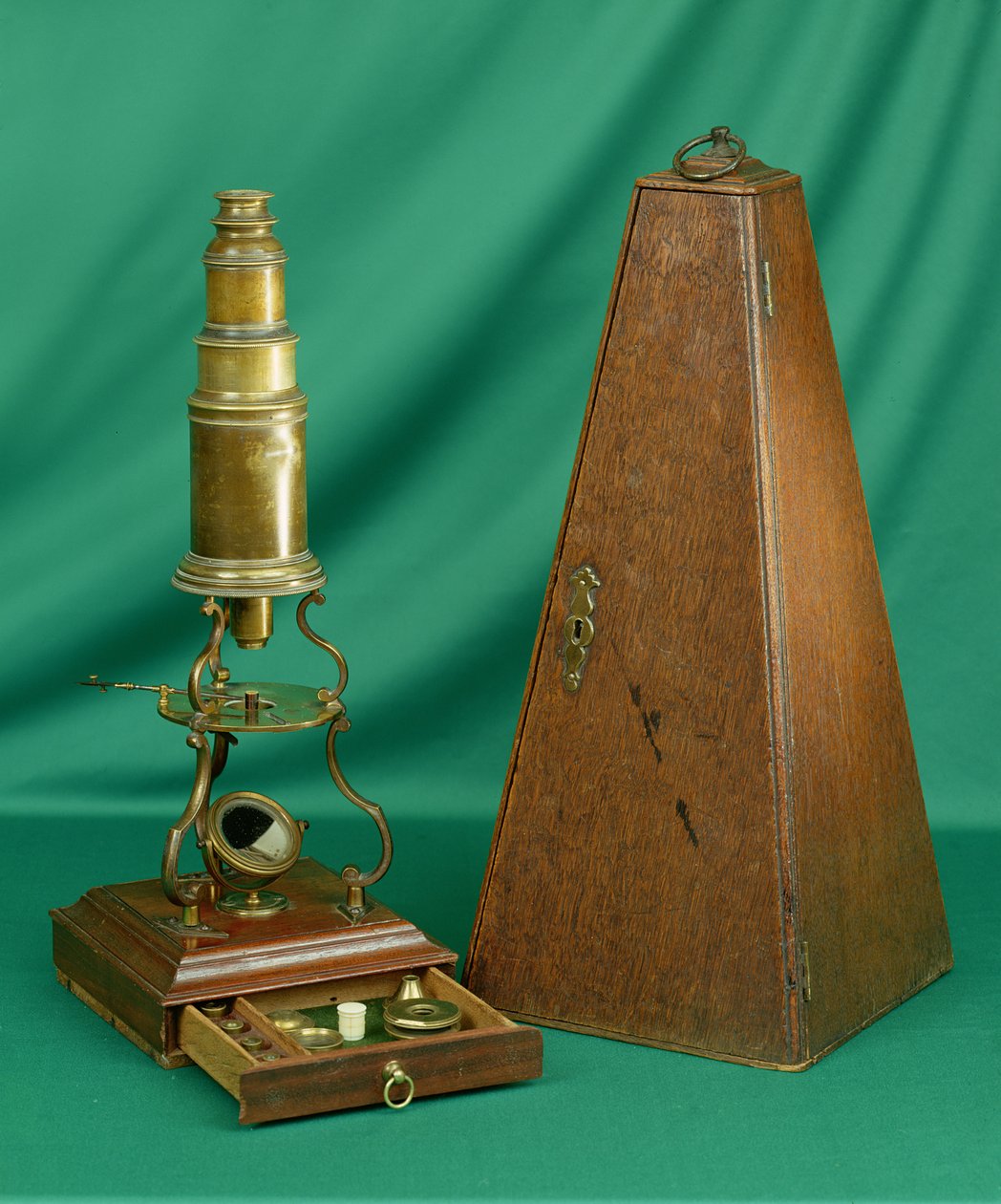 Microscope de type Culpeper, anglais, XVIIIe siècle (laiton) - English School