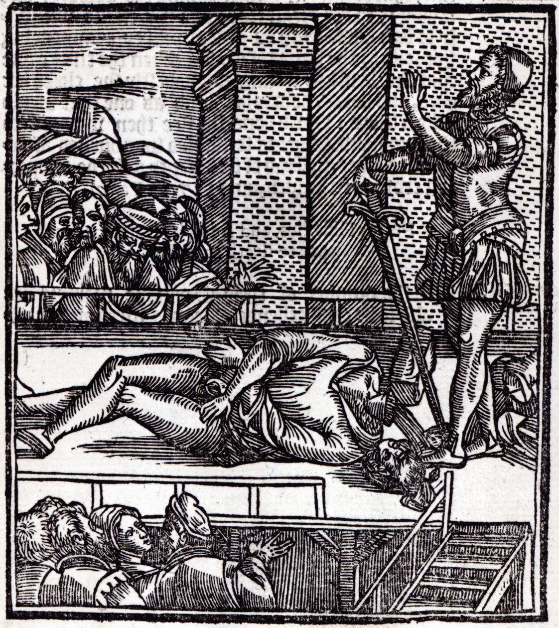 Mort par décapitation (gravure sur bois) - English School