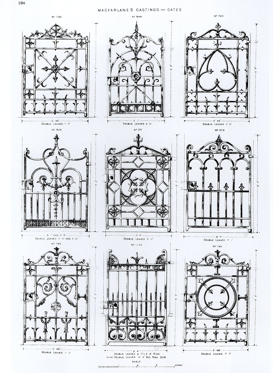Conceptions pour des balustrades en fonte, de Macfarlanes Castings - English School
