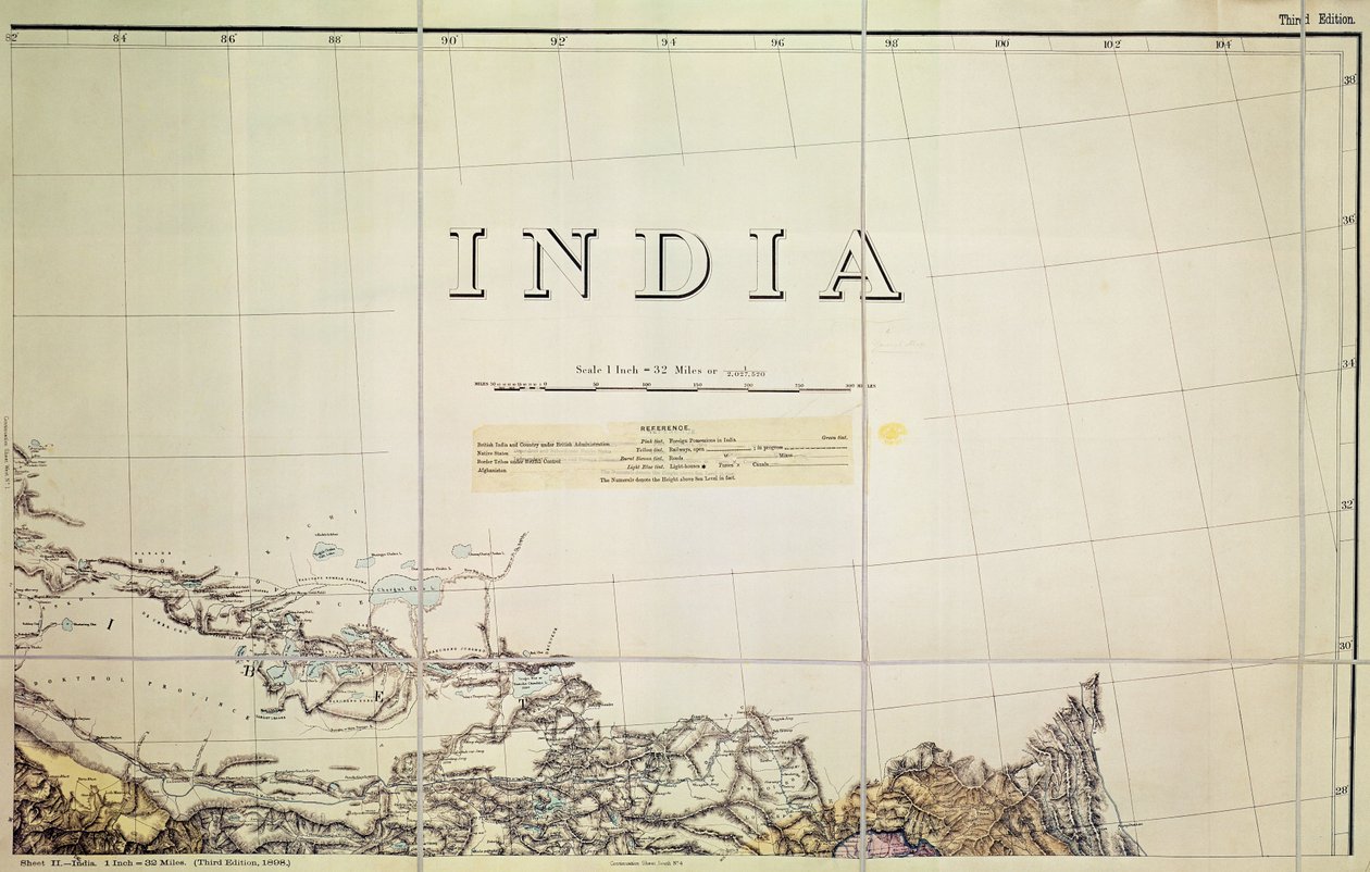 (détail) Carte de la frontière Inde-Tibet - English School