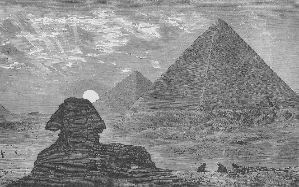 Vue lointaine des pyramides - English School