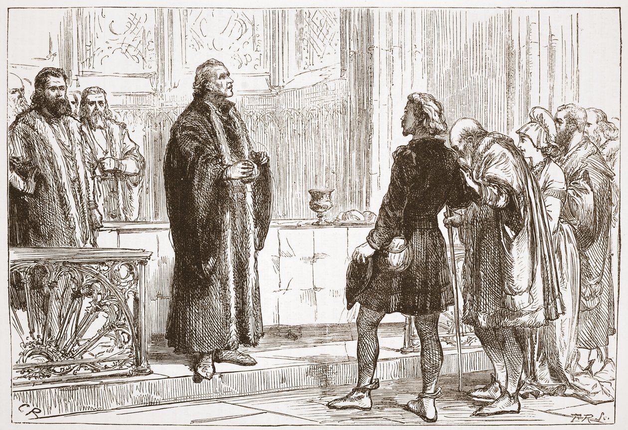 Dr Haller distribuant la Cène dans la cathédrale de Berne, illustration de L