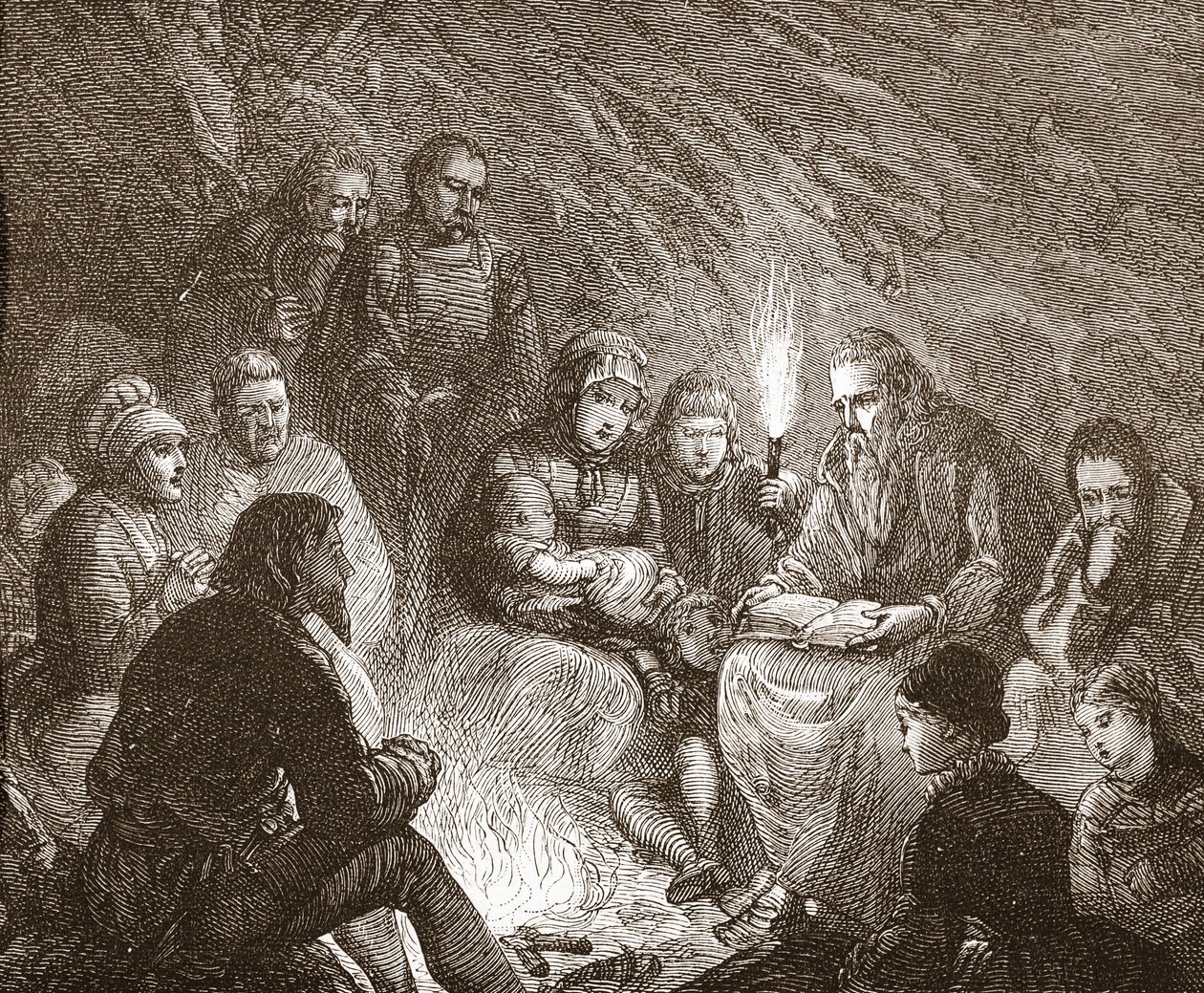 Protestants hollandais en cachette, illustration de L