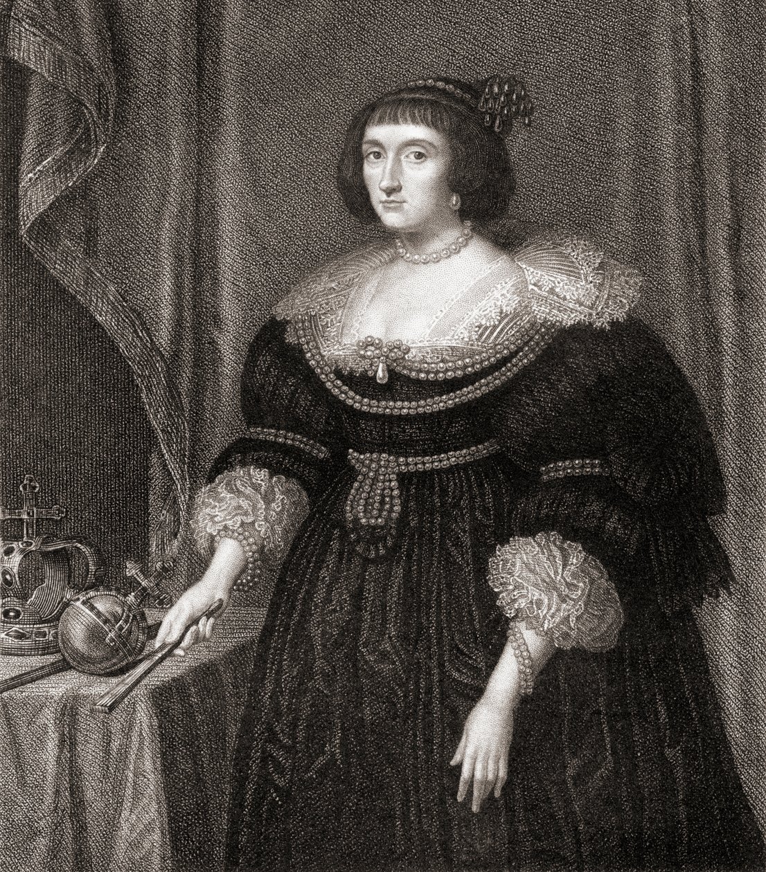 Élisabeth, reine de Bohême (1596-1662), de Lodges British Portraits, 1823 - English School