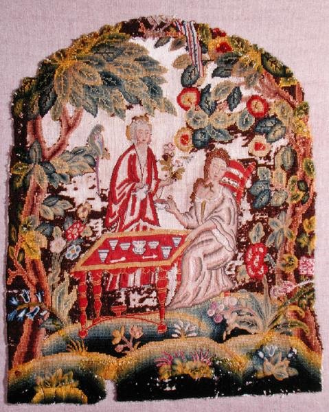 Chaise brodée, vers 1700 - English School