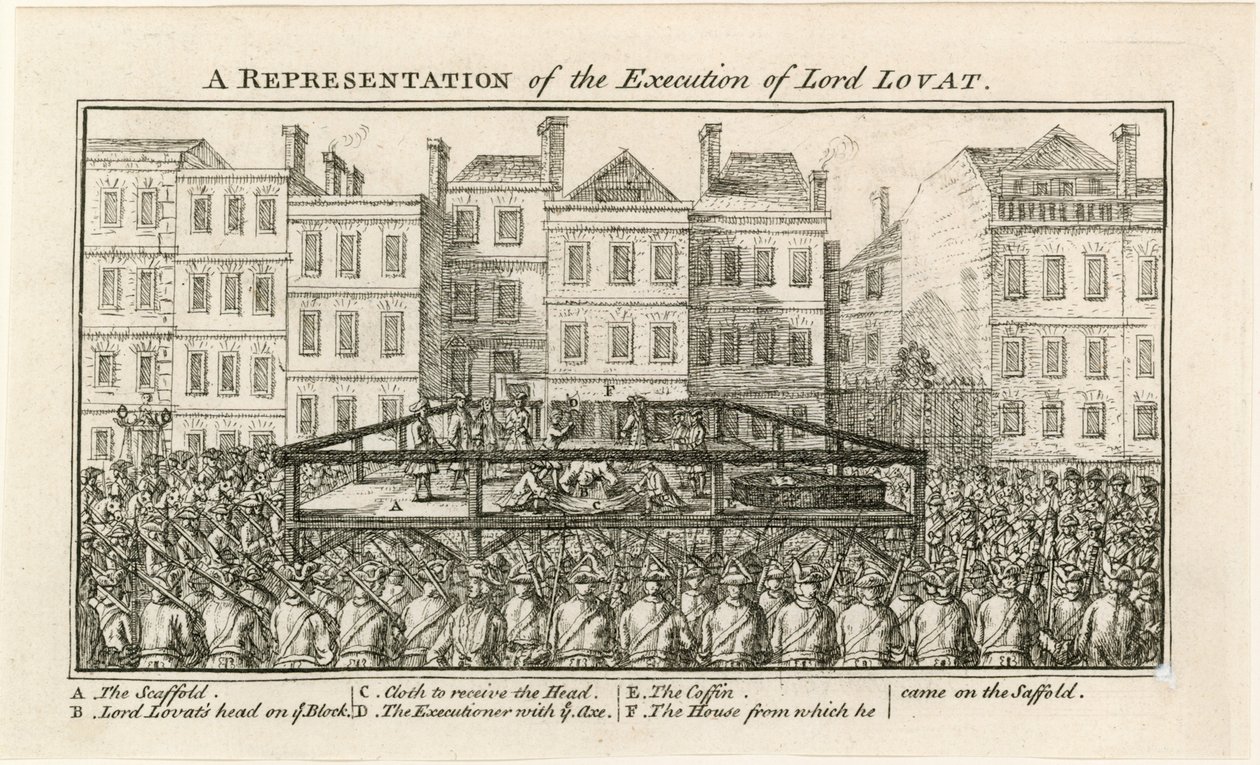 Exécution de Lord Lovat (gravure) - English School