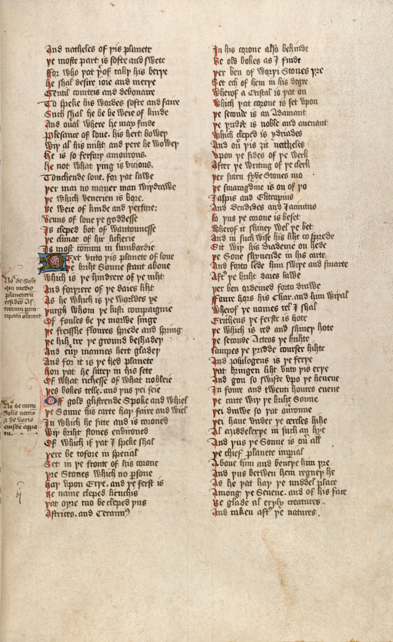 F151r de Ms New Coll 266, De confessio amantis par John Gower - English School