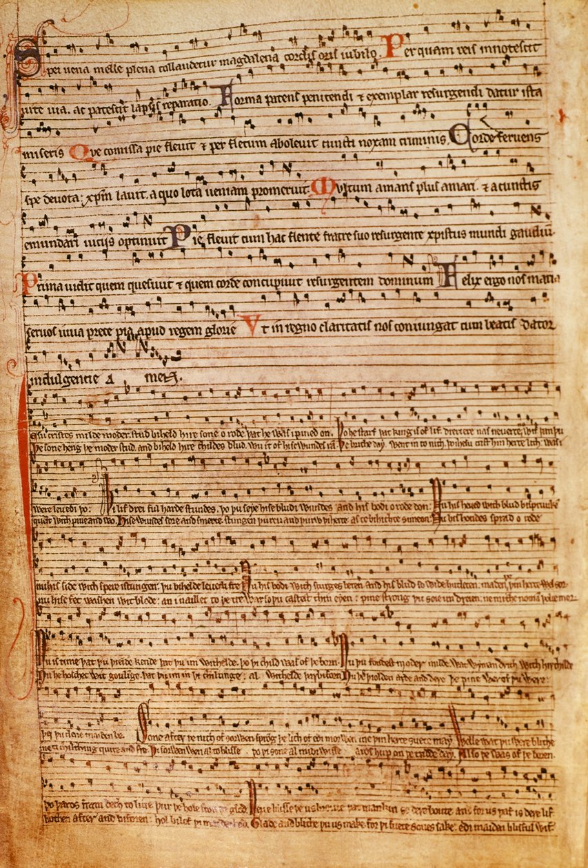 Notation musicale médiévale - English School
