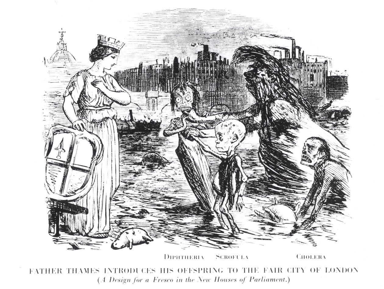 Le Père Thames présente sa progéniture à la belle ville de Londres, un dessin pour une fresque dans les nouvelles Chambres du Parlement - English School