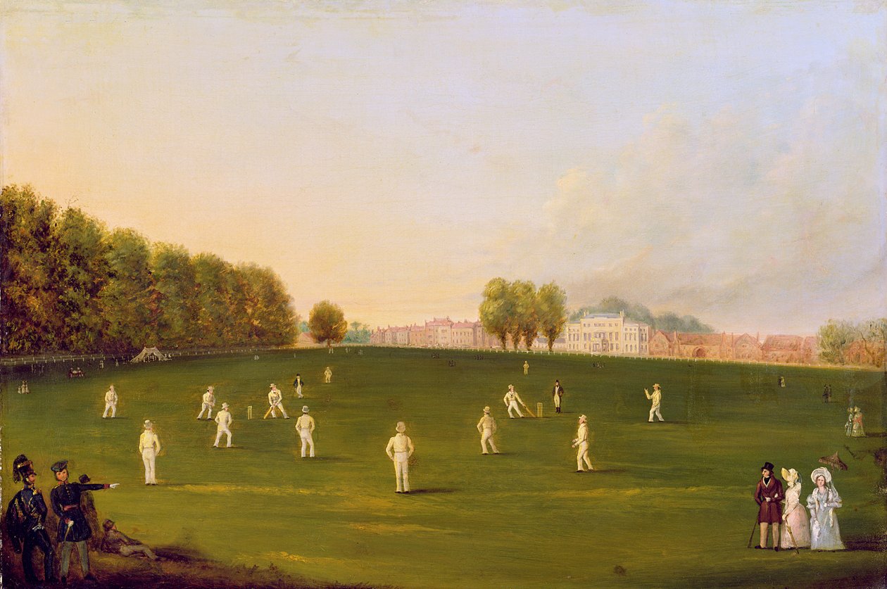 Premier Grand Match de cricket joué par les membres de la Royal Amateur Society sur Hampton Court Green, 3 août 1836 - English School