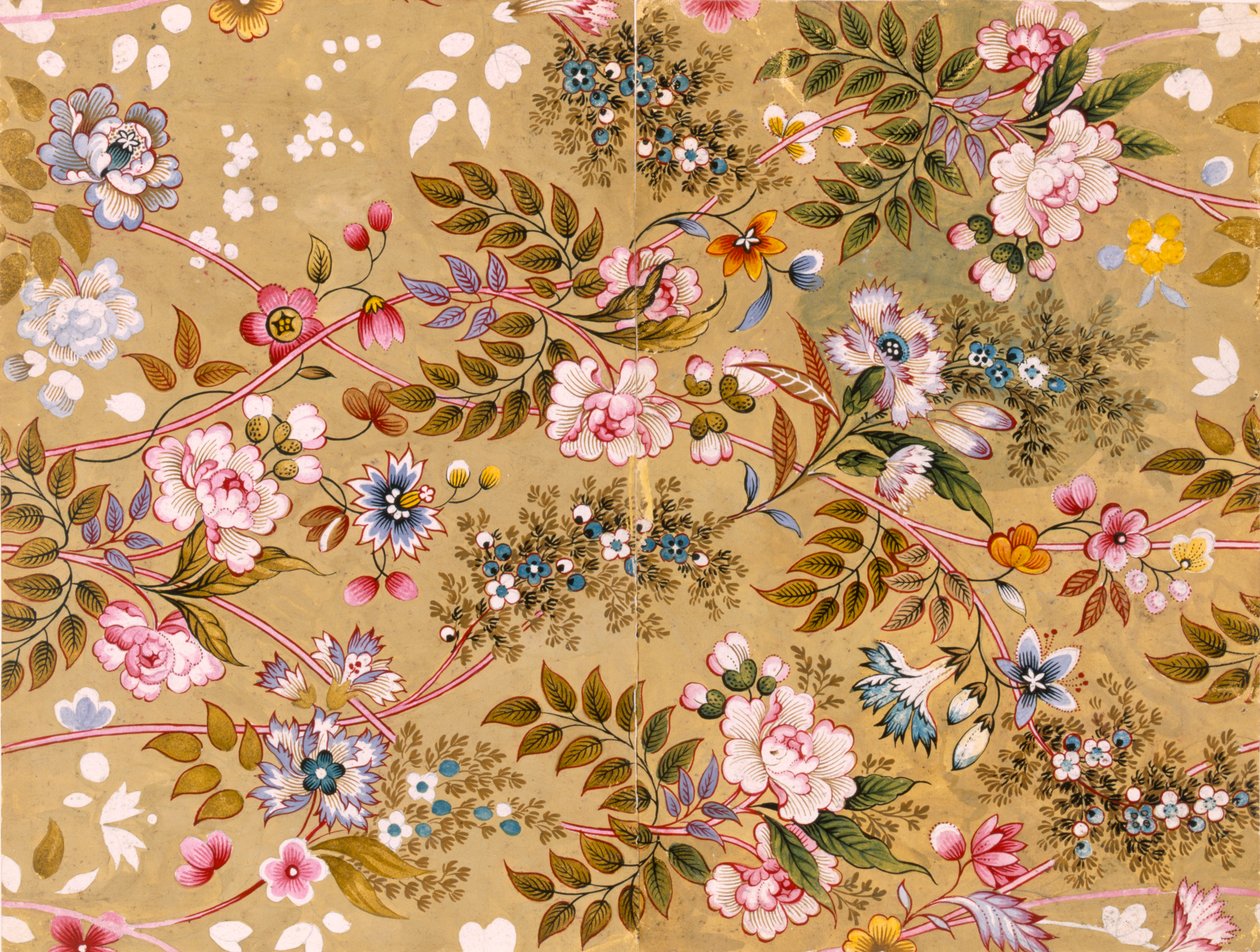 Motif textile fleuri, possiblement par William Kilburn (1745-1818) - English School