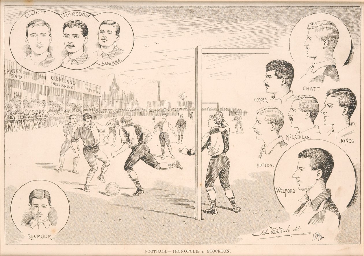 Football - Ironopolis contre Stockton, 1892 - English School