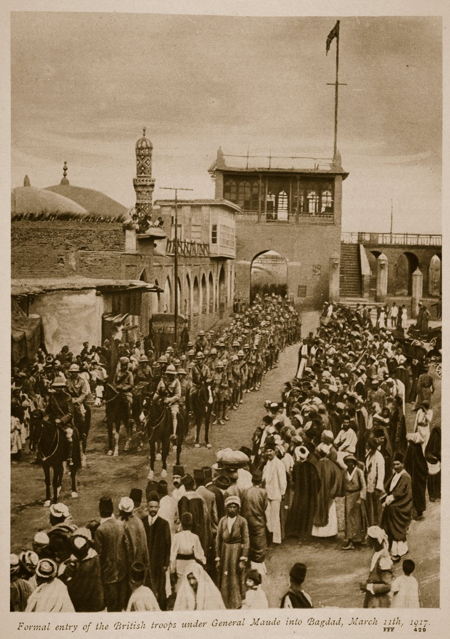 Entrée formelle des troupes britanniques sous le général Maude à Bagdad, le 11 mars 1917, 1917-19 - English School